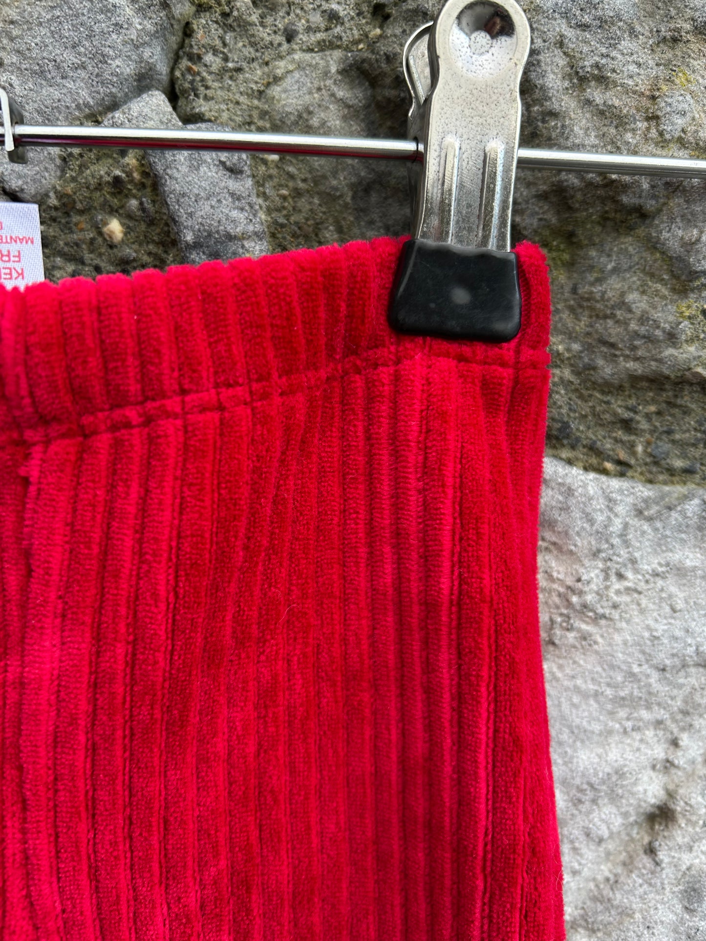 Red Velour ribbed leggings 9-12m (74-80cm)