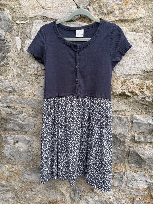 Navy floral dress 9y (134cm)