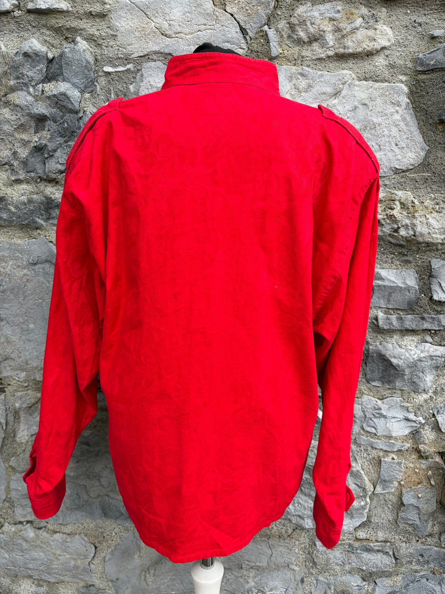80s red blouse uk 14
