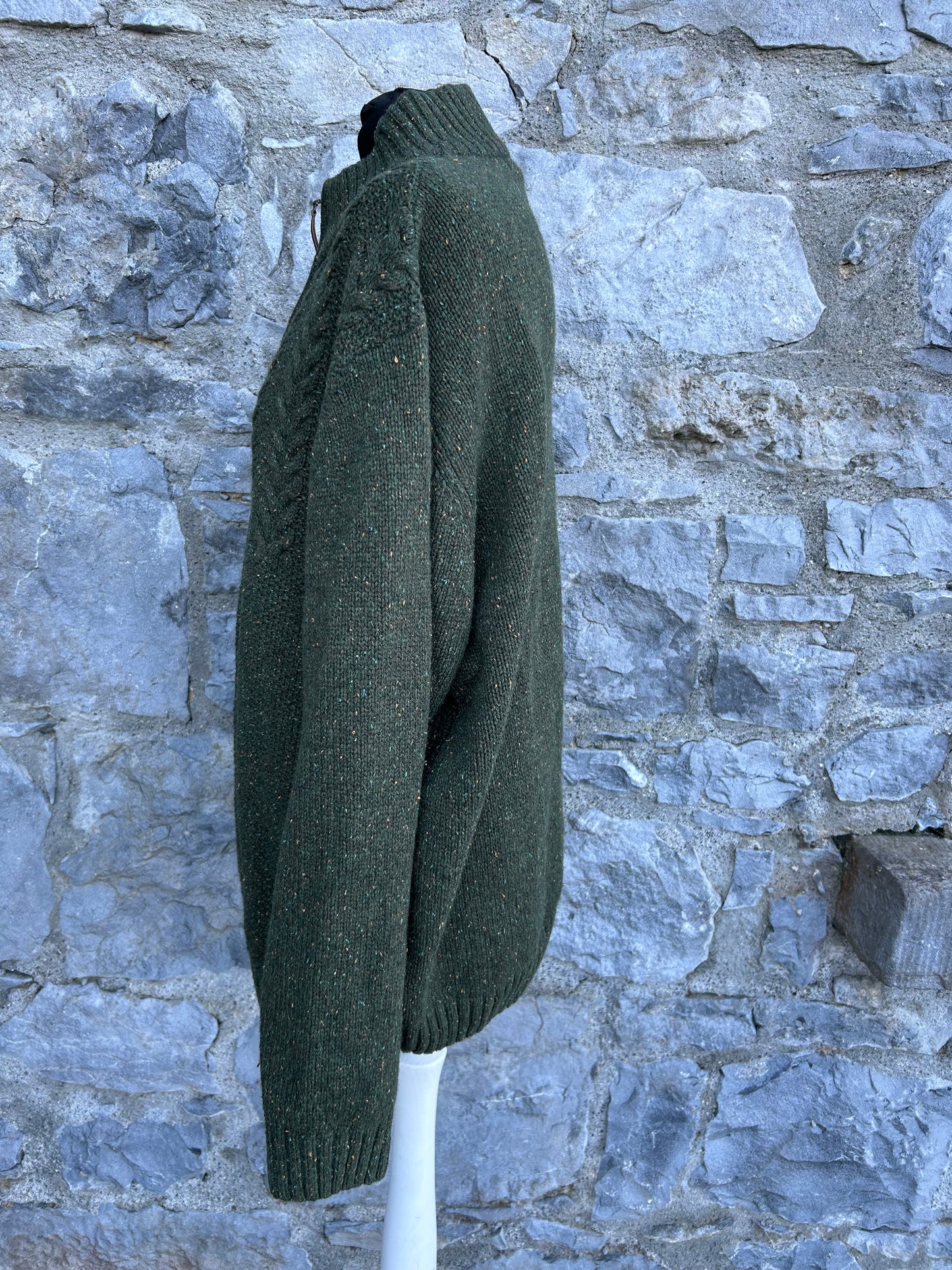 Dark green melange jumper L/XL