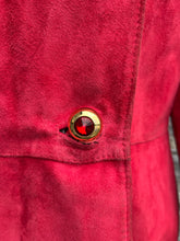 Load image into Gallery viewer, 80s red suede jacket uk 10-12
