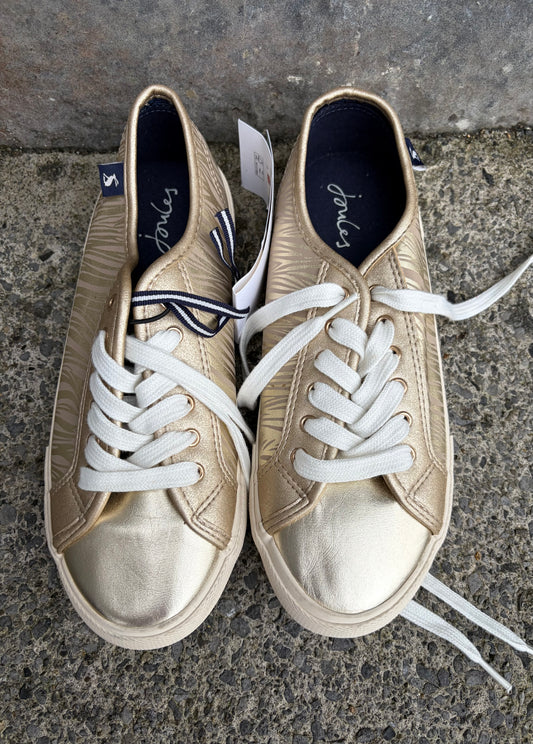 Metallic gold Joules Coast pump trainers  uk 5 (eu 38)