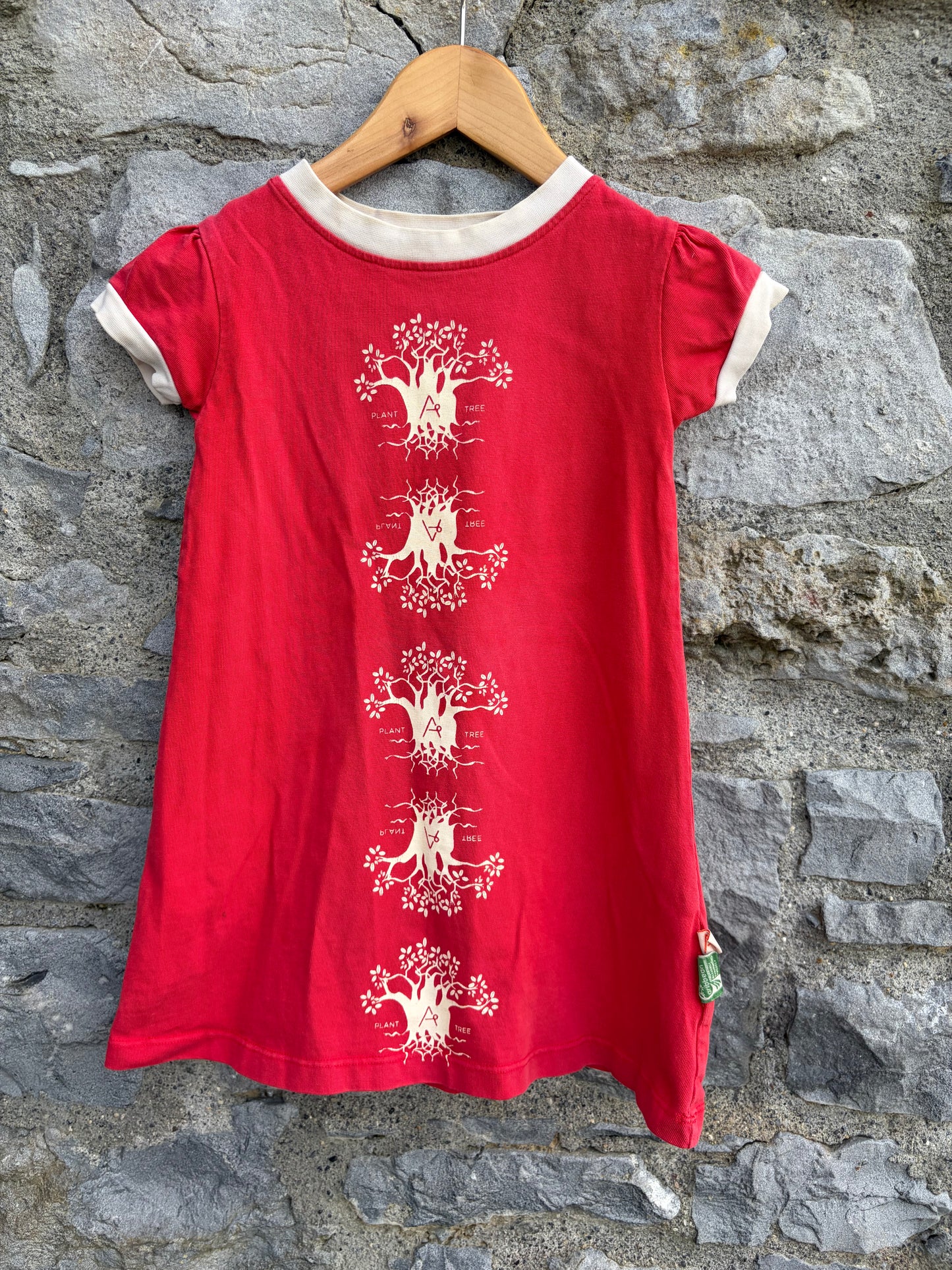 Tree red dress  4y (104cm)