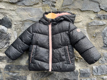 Load image into Gallery viewer, MK Charcoal puffy jacket  12-18m (80-86cm)
