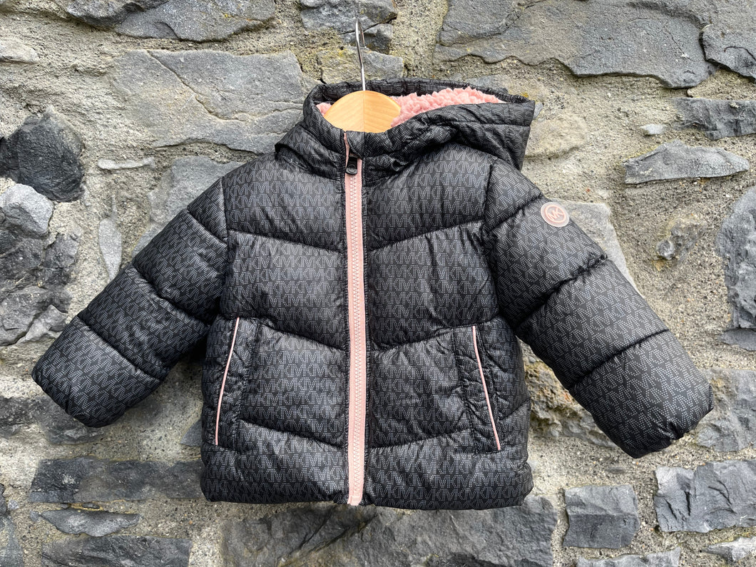 MK Charcoal puffy jacket  12-18m (80-86cm)