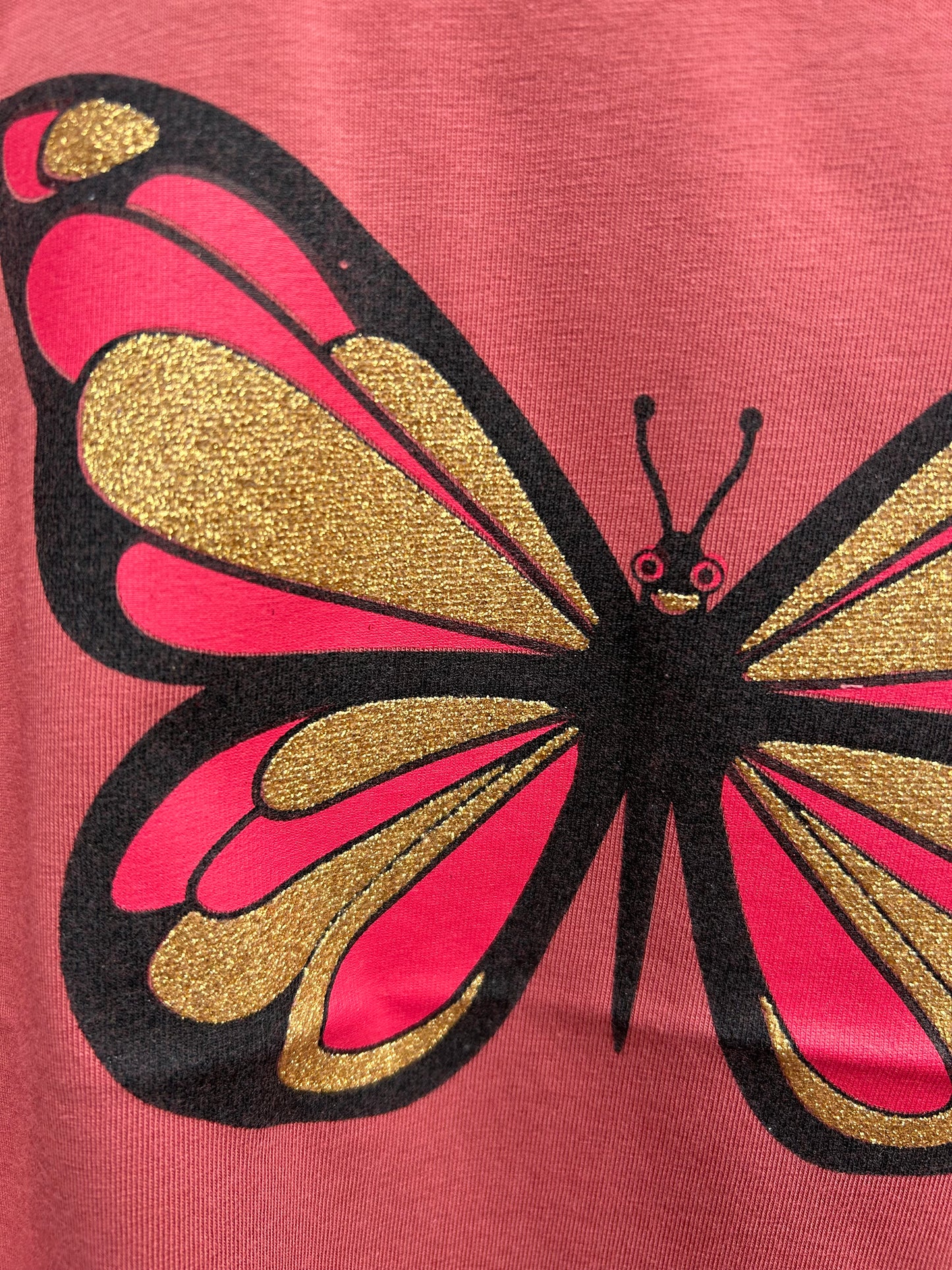 Glitter butterfly rusty T-shirt  3-4y (98-104cm)