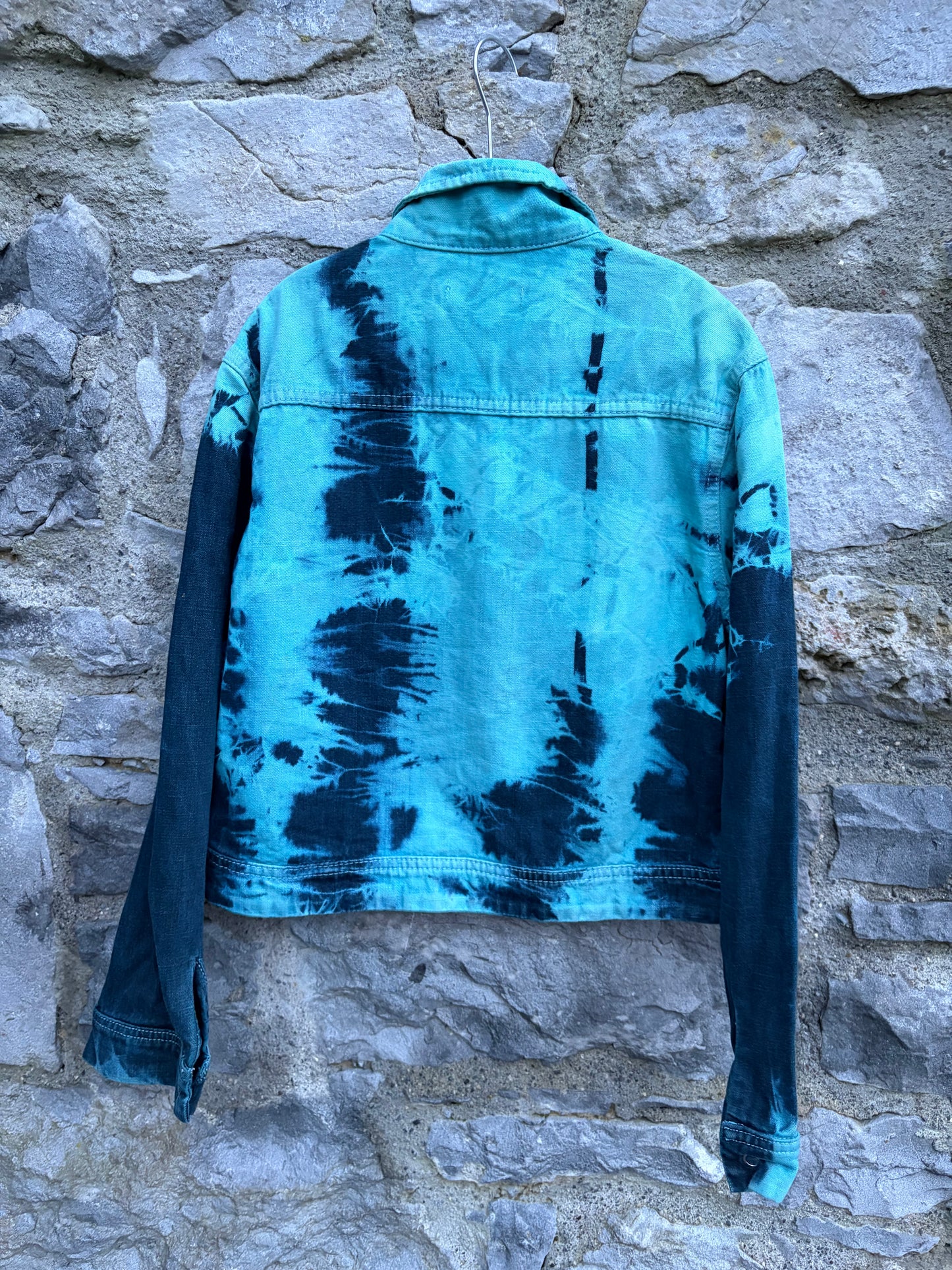 Y2K blue tie-dye denim jacket  8-9y (128-134cm)