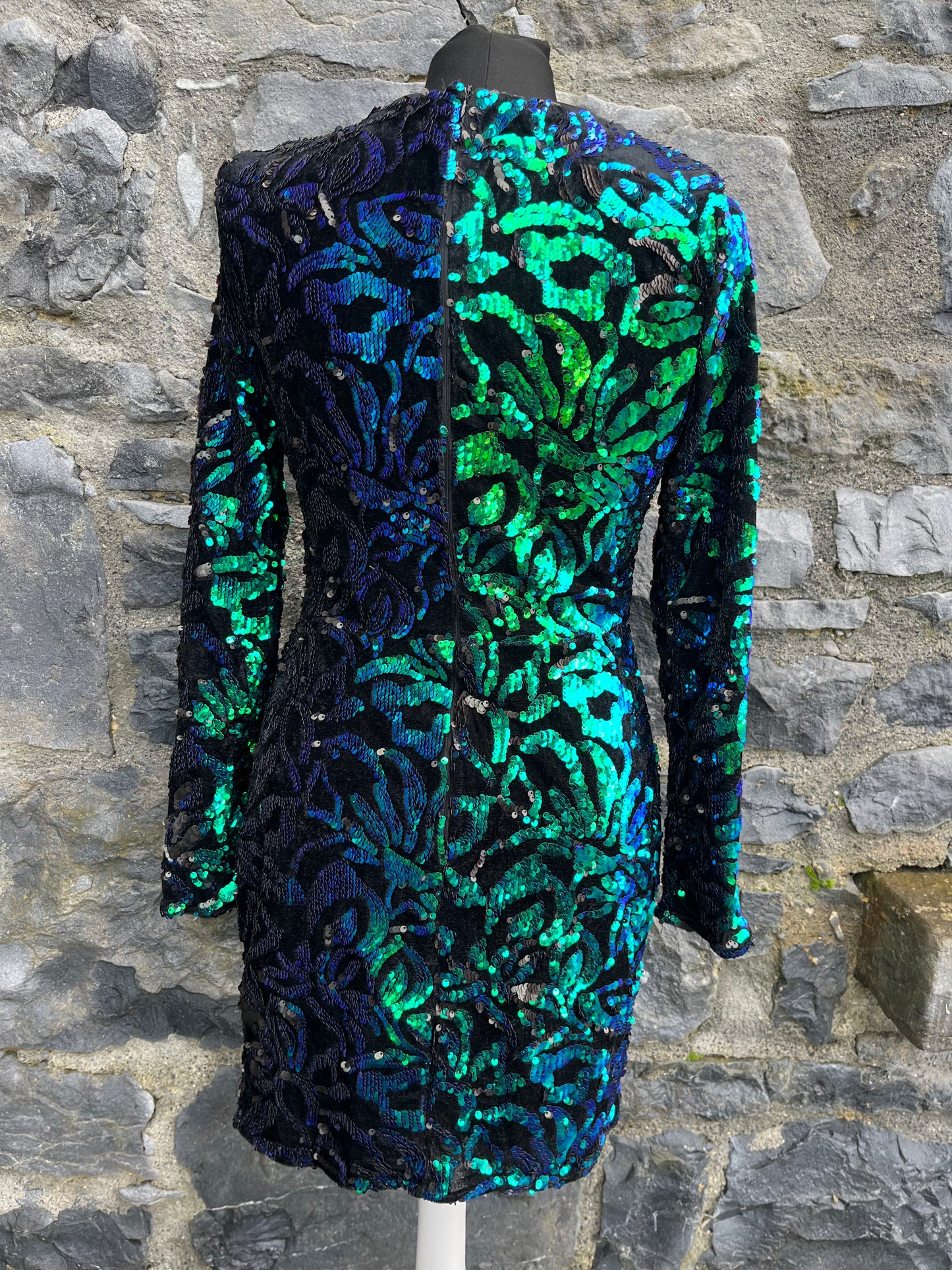 Green sequin dress uk 8-10