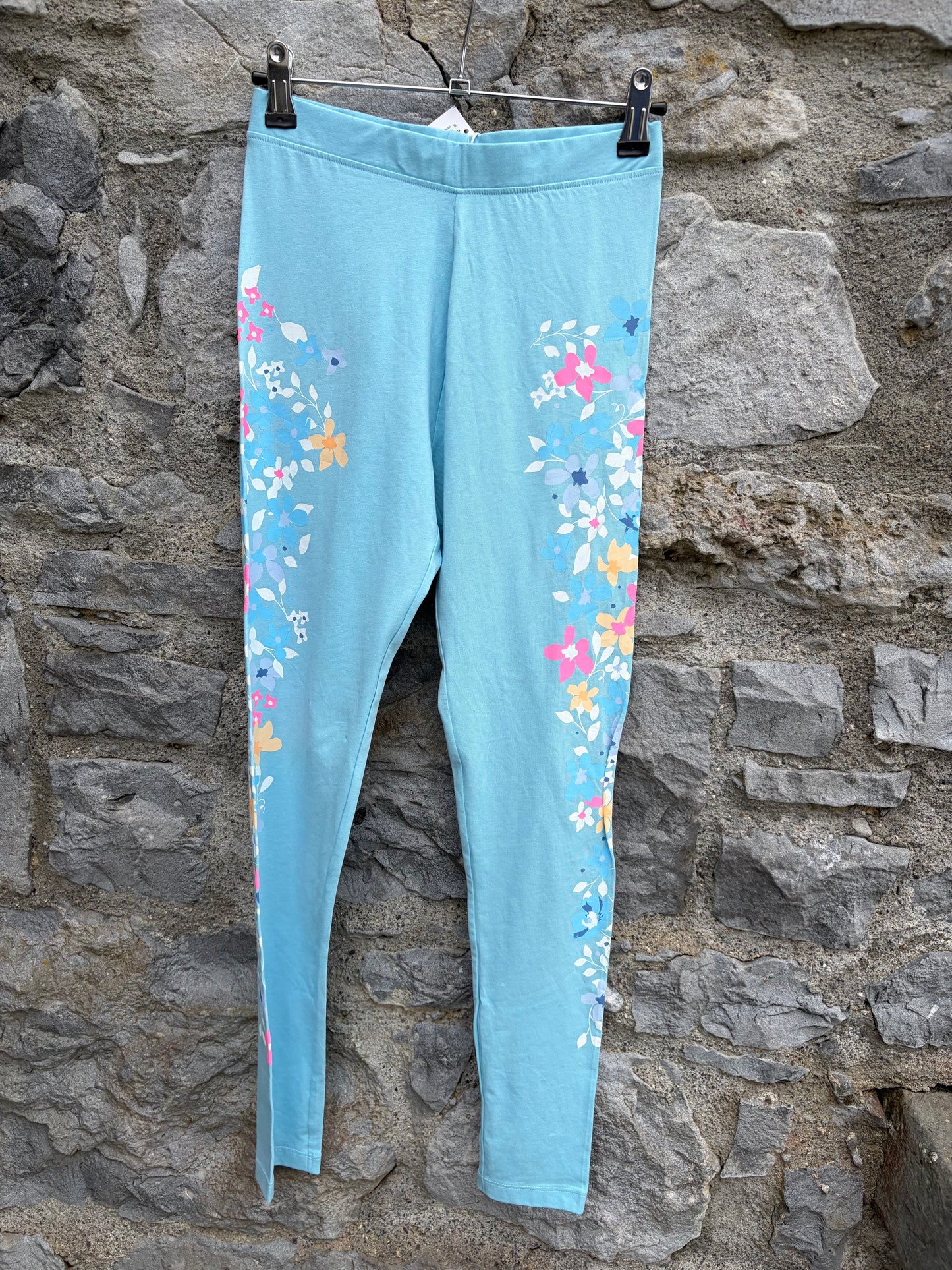 Blue floral leggings  11-12y (146-152cm)