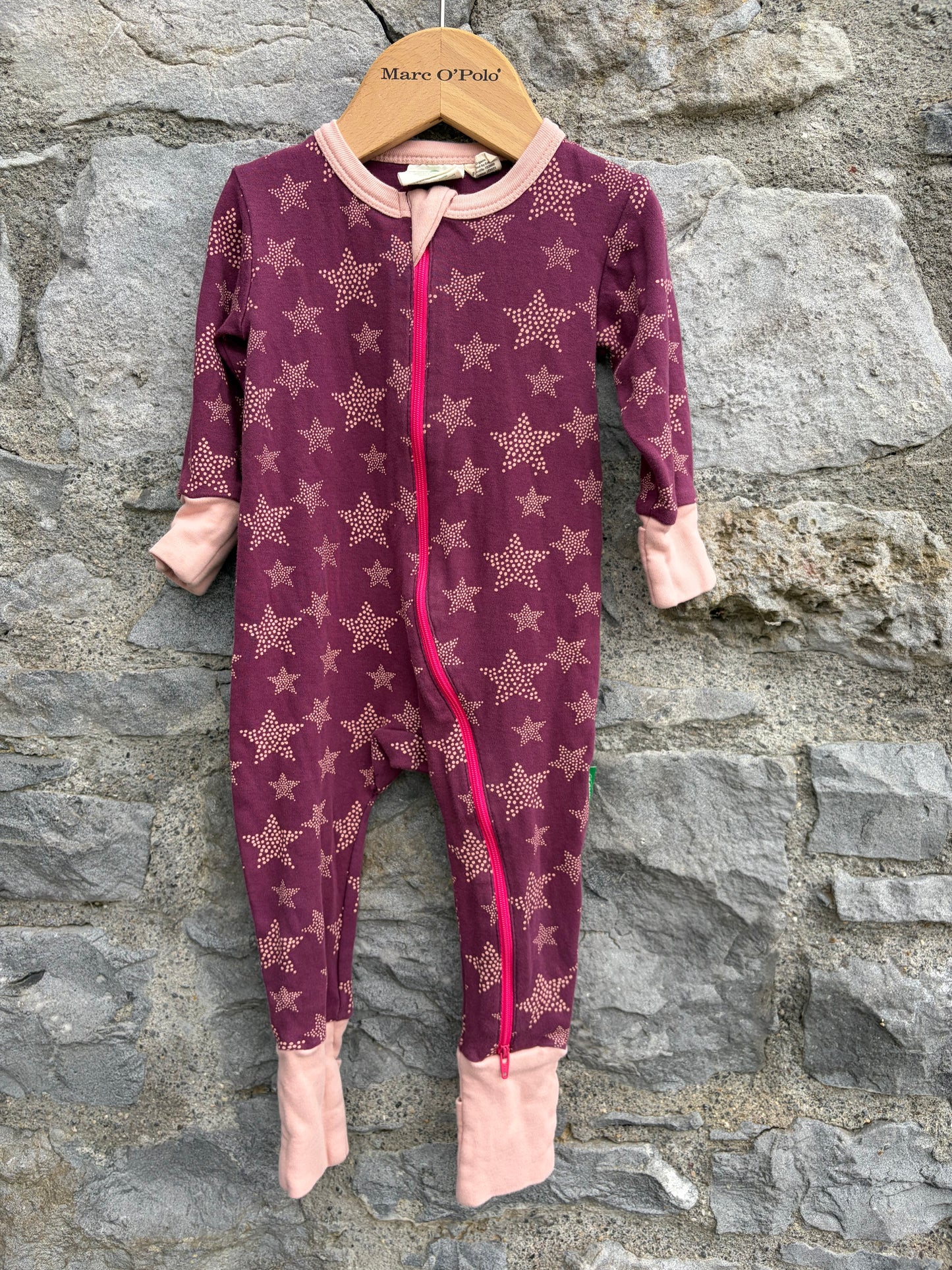 Stars maroon onesie  6-9m (68-74cm)