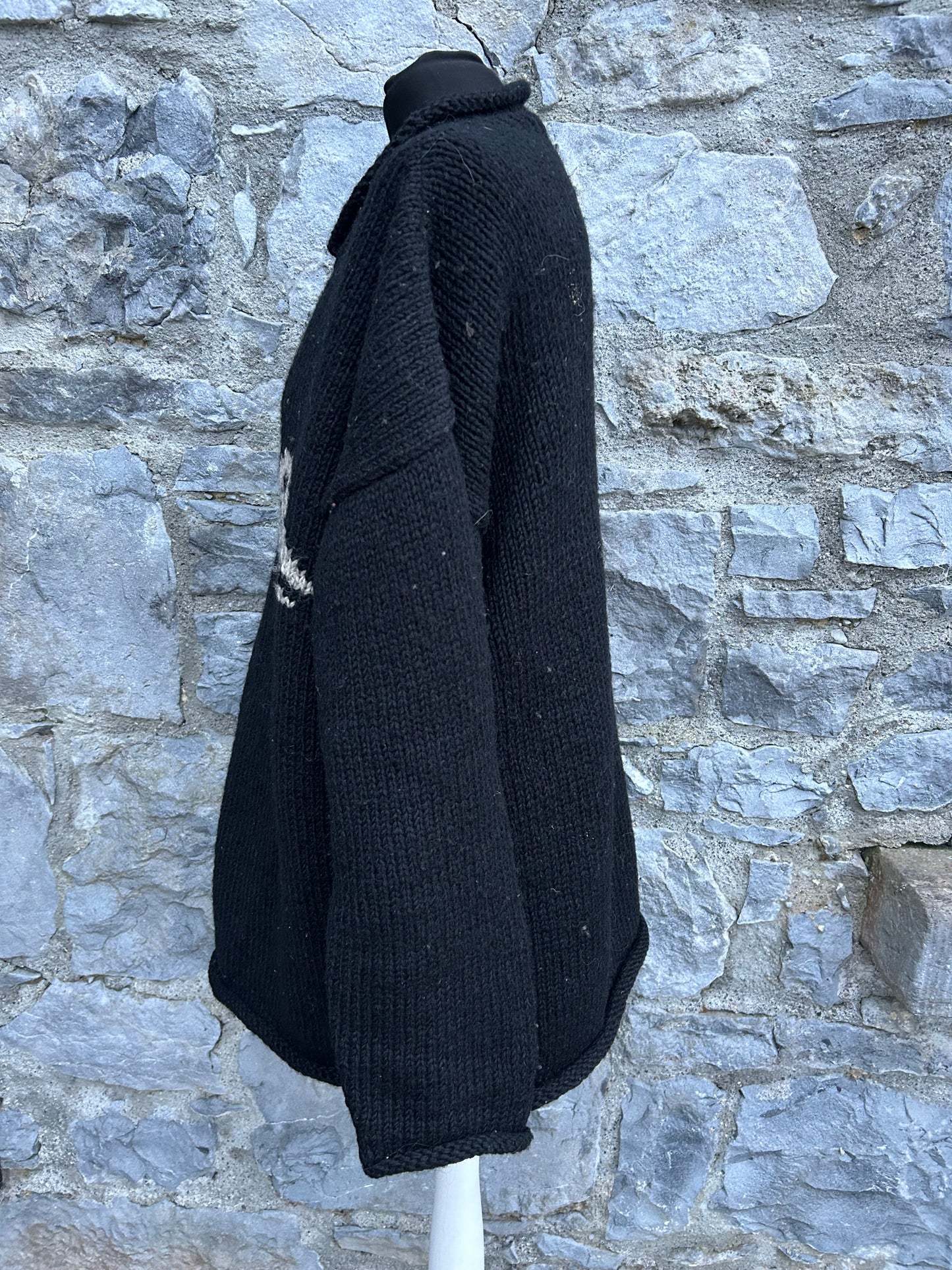 90s black woolly jumper Large