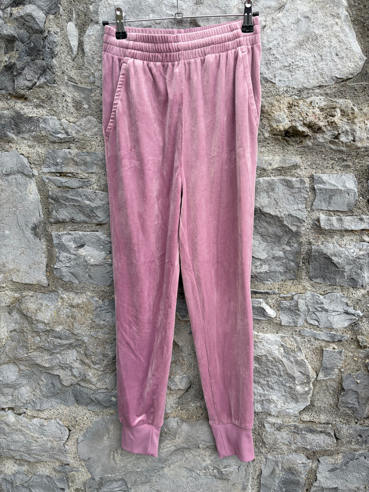 Pink velour sweatpants  11-12y (146-152cm)