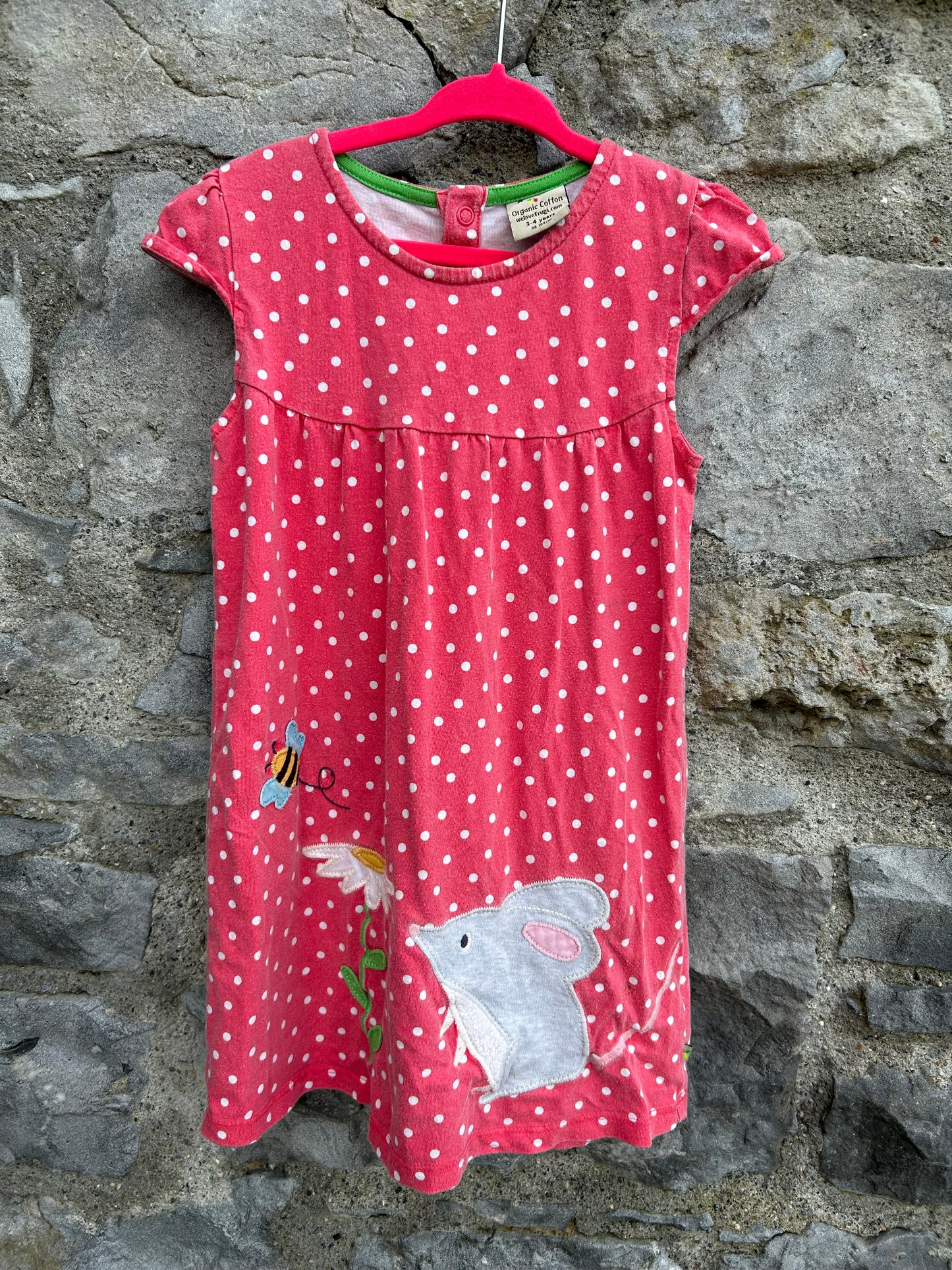 Pink polka dots mouse dress  3-4y (98-104cm)