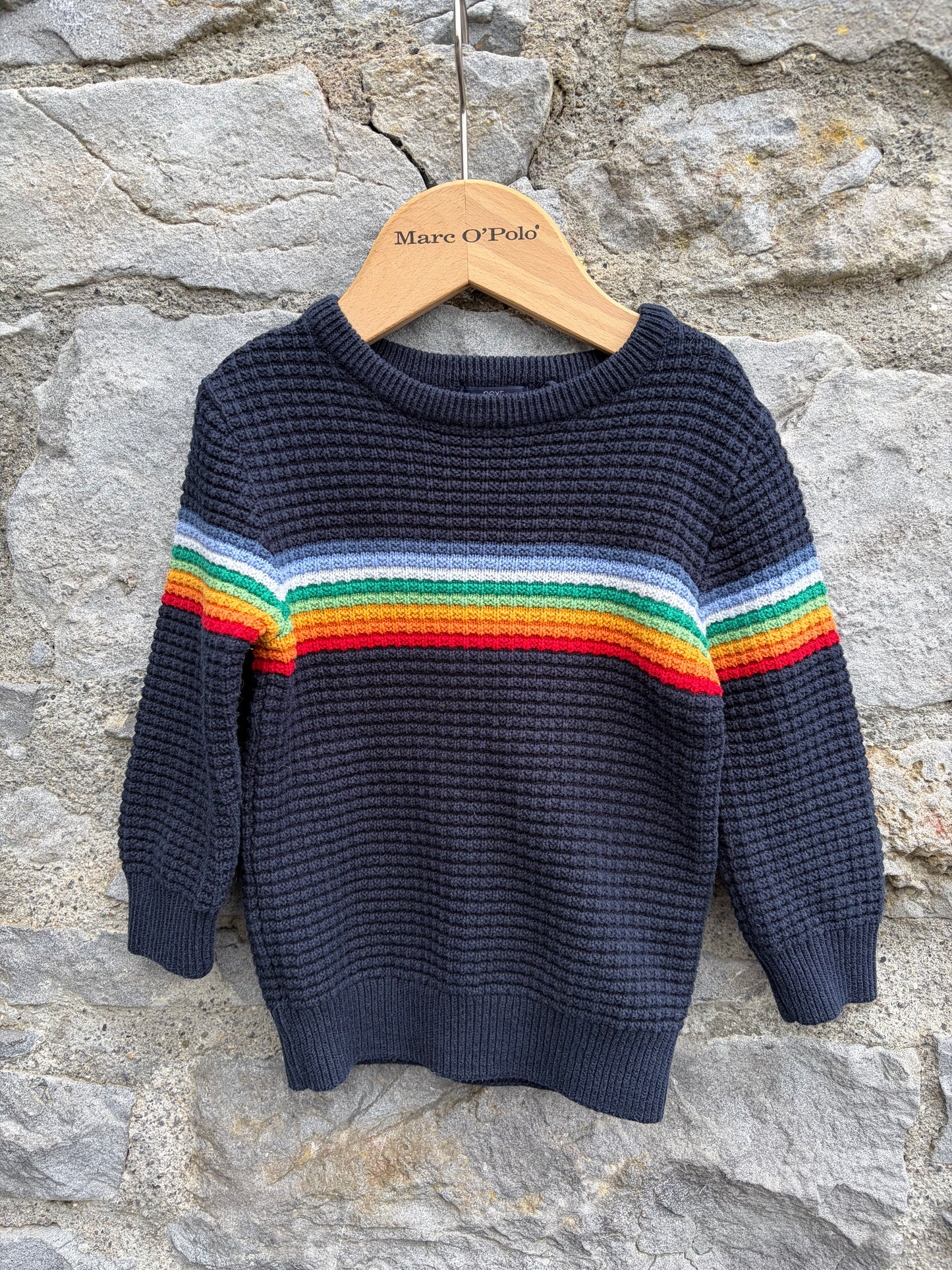 Rainbow panel navy jumper 9-12m (74-80cm)