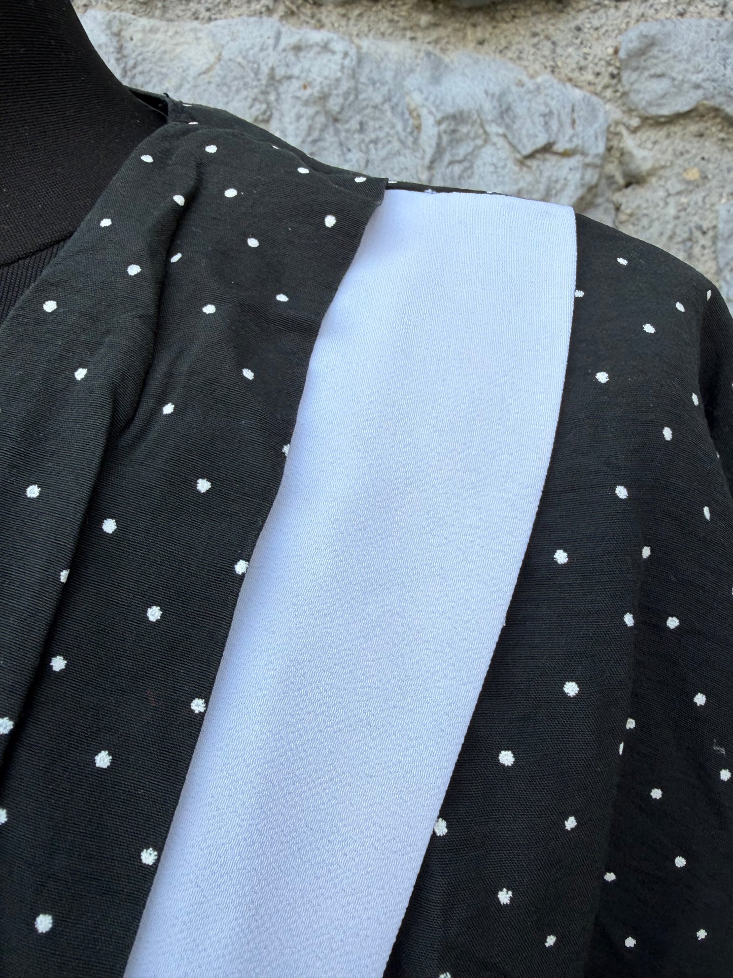 80s dotty black dress uk 8-10