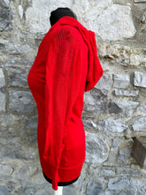 Load image into Gallery viewer, Red knitted hooded top uk 8-10
