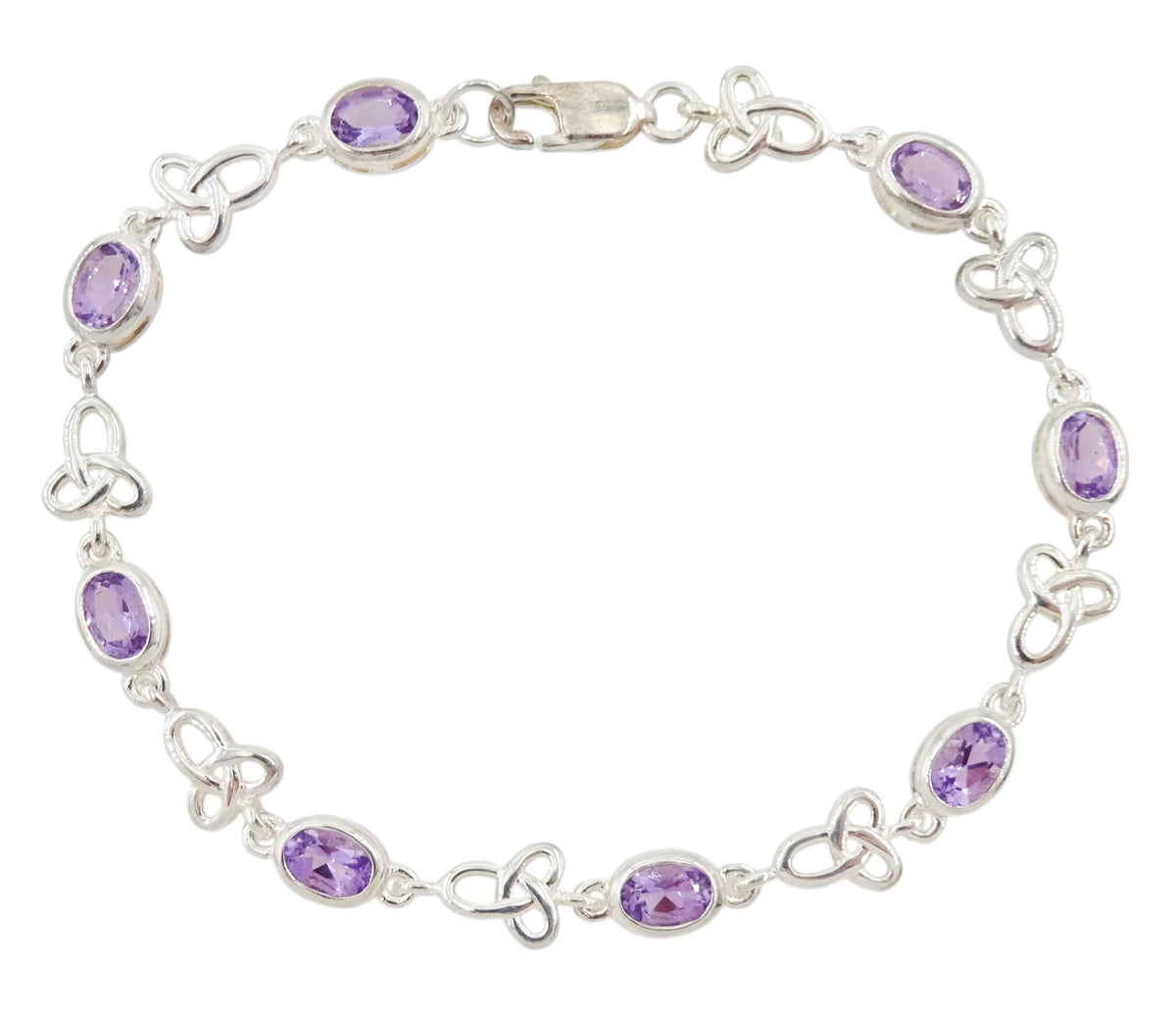 Amethyst&silver Celtic bracelet