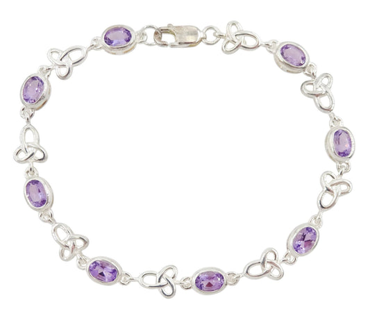 Amethyst&silver Celtic bracelet