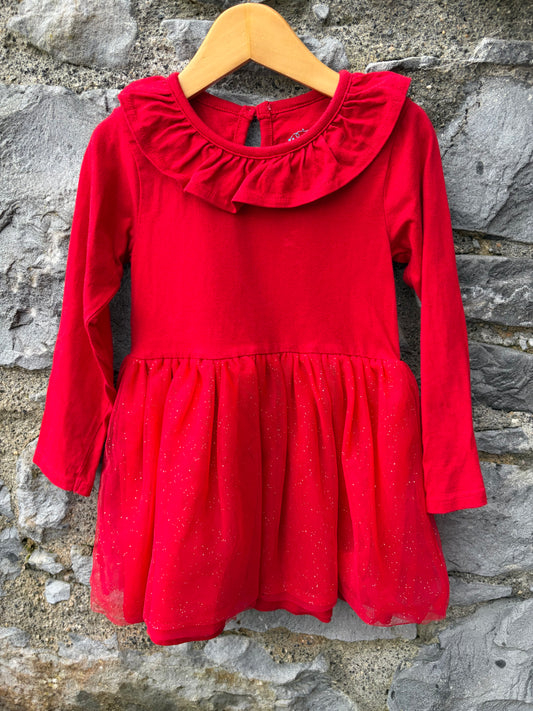 Red sparkly dress  3-4y (98-104cm)