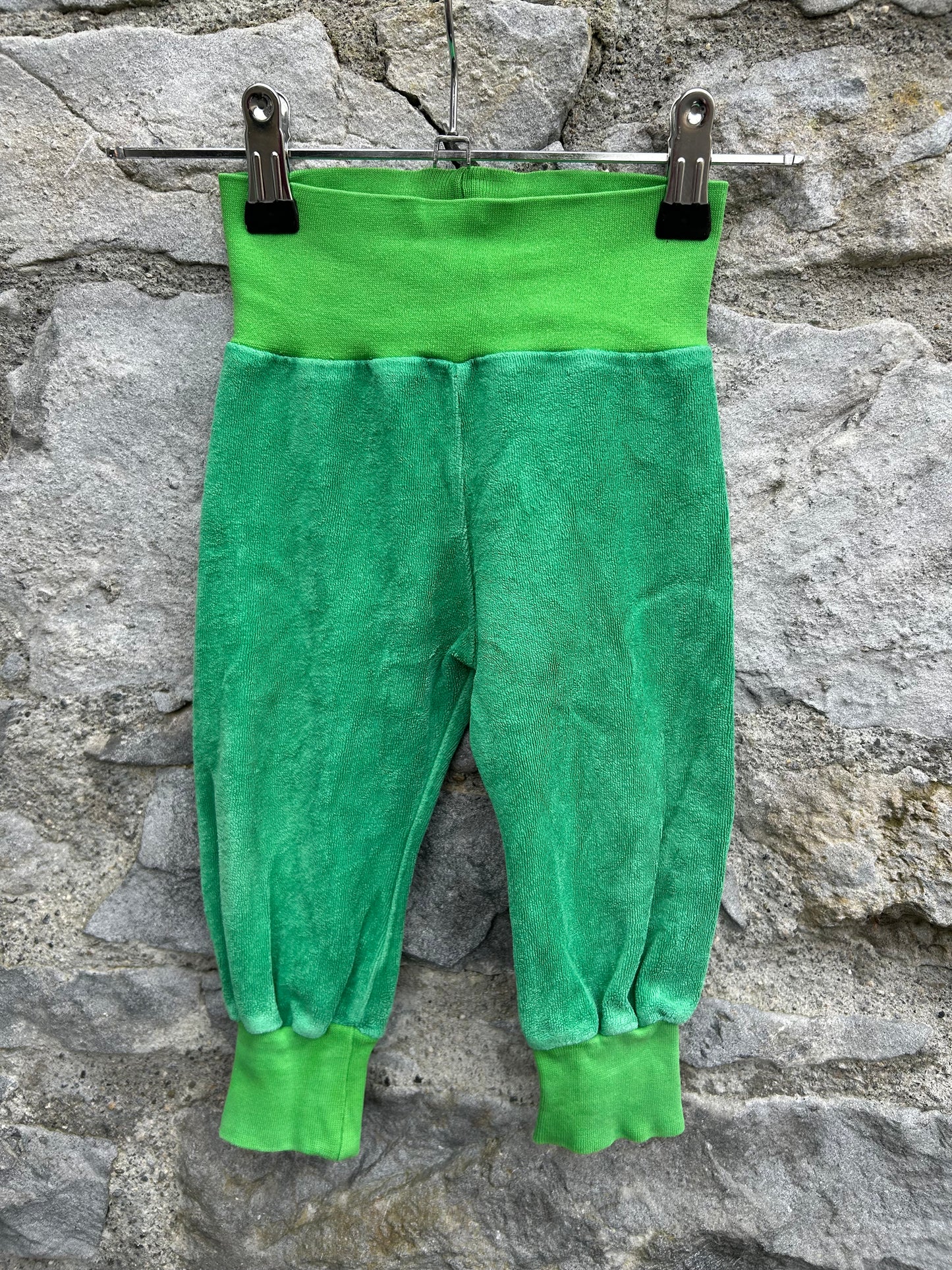 Green velour rib pants 3-6m (62-68cm)
