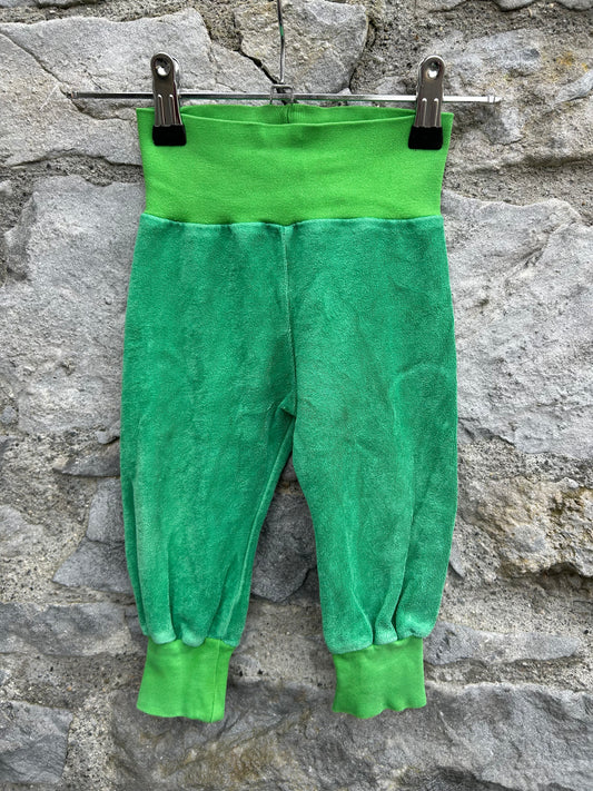 Green velour rib pants 3-6m (62-68cm)