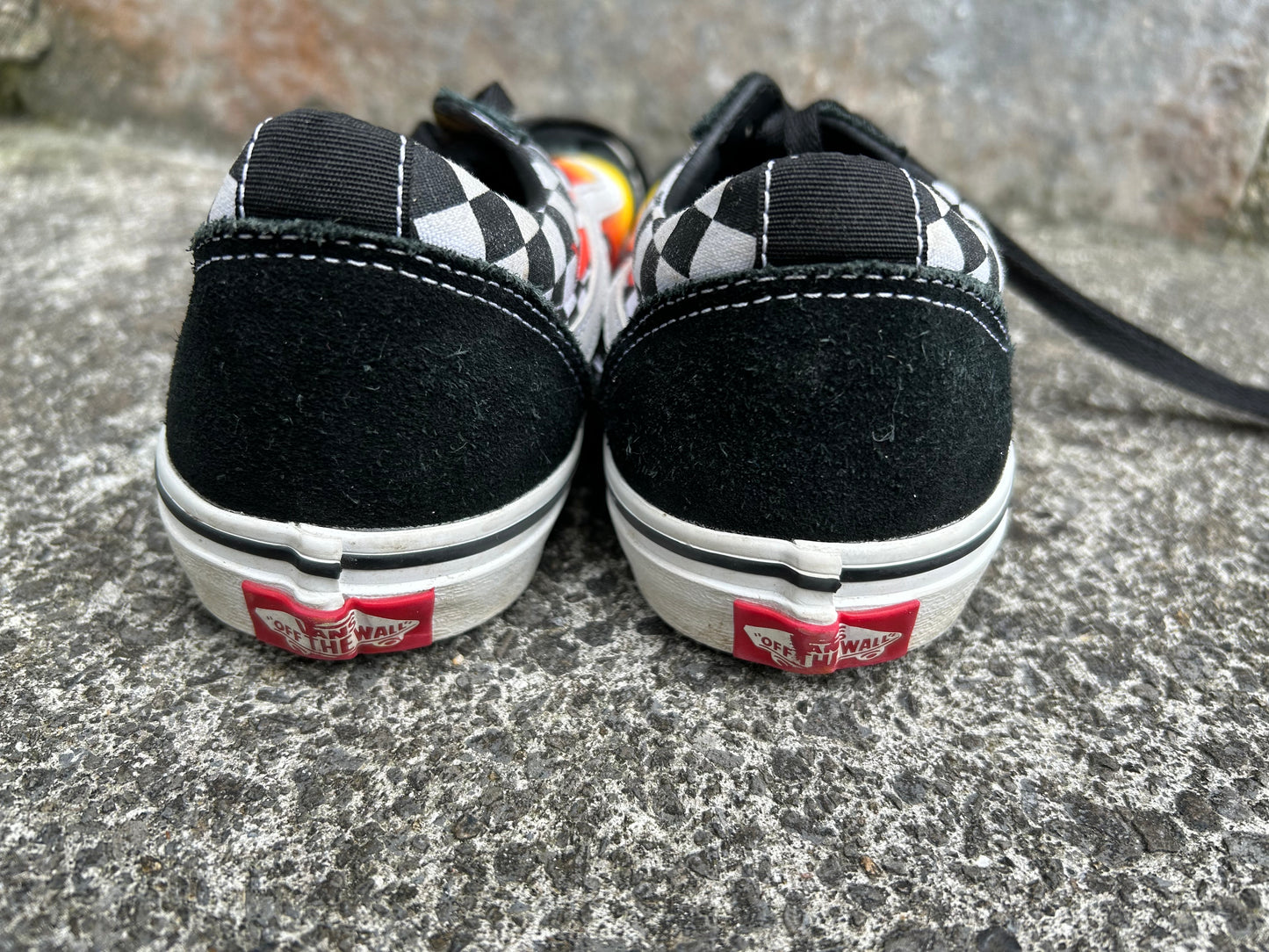 Fire&black checker trainers  uk 3.5 (eu 36.5)