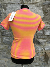 Load image into Gallery viewer, Orange stripy T-shirt  uk 6-8
