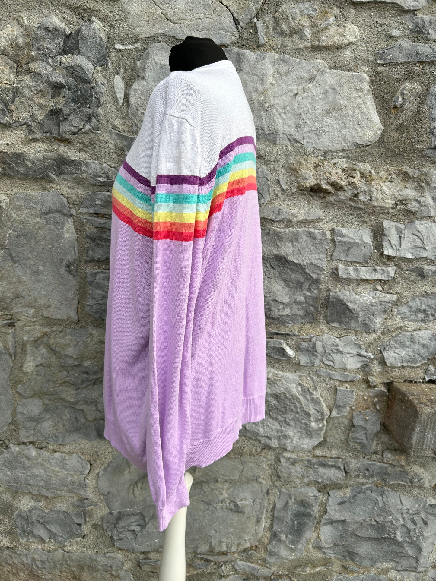 Pink&white rainbow jumper uk 16