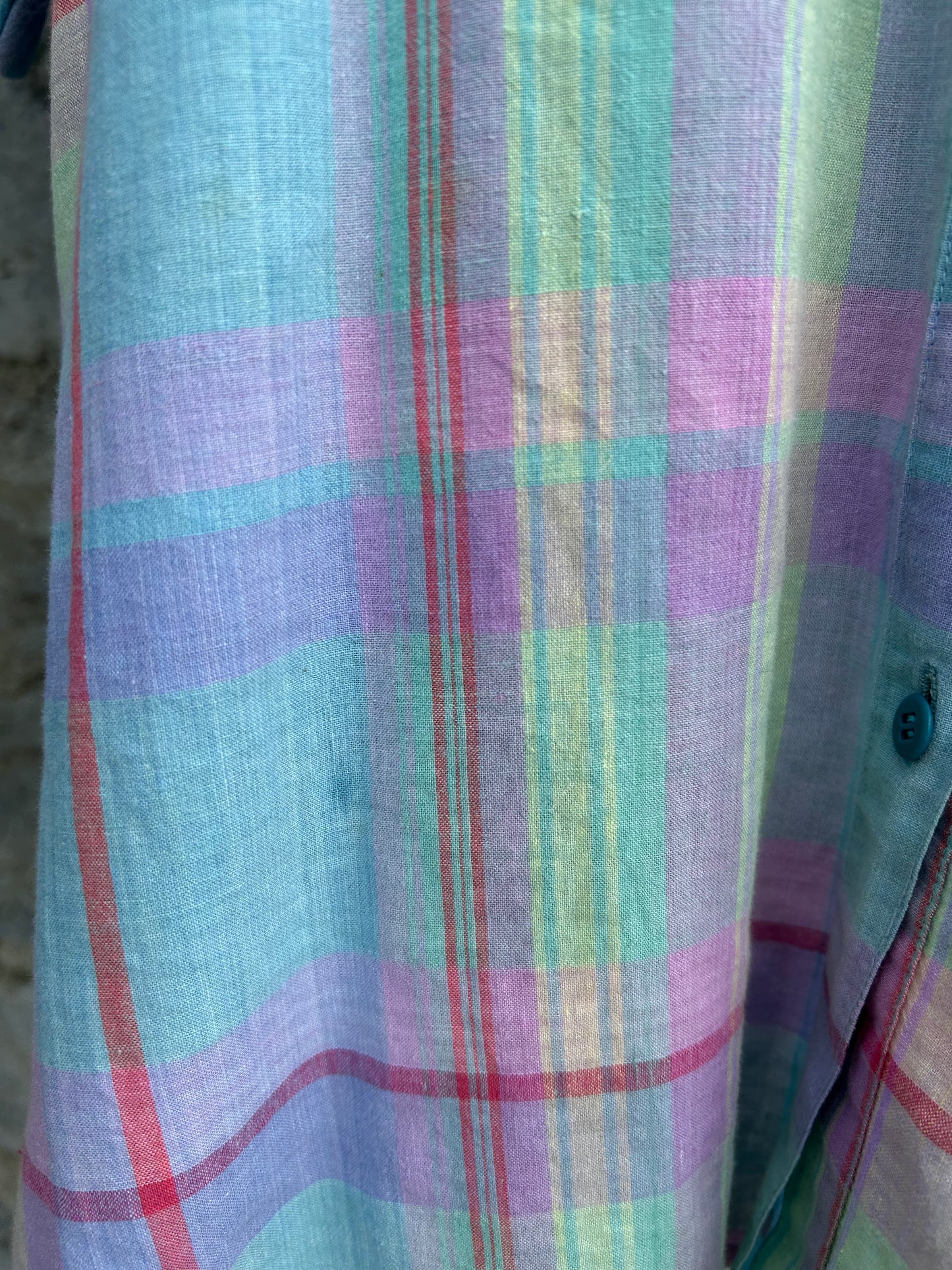 90s colourful check shirt Large