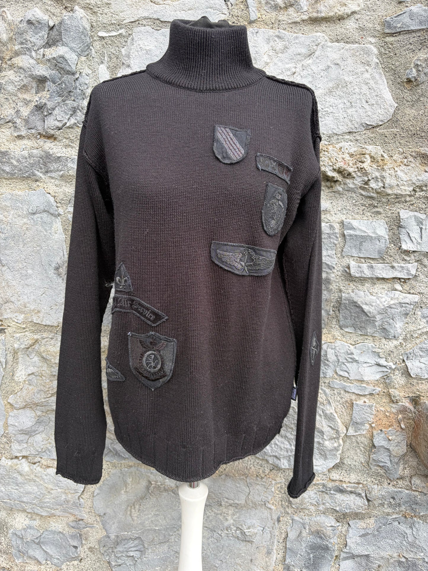 Y2K Versace army supply black jumper Medium