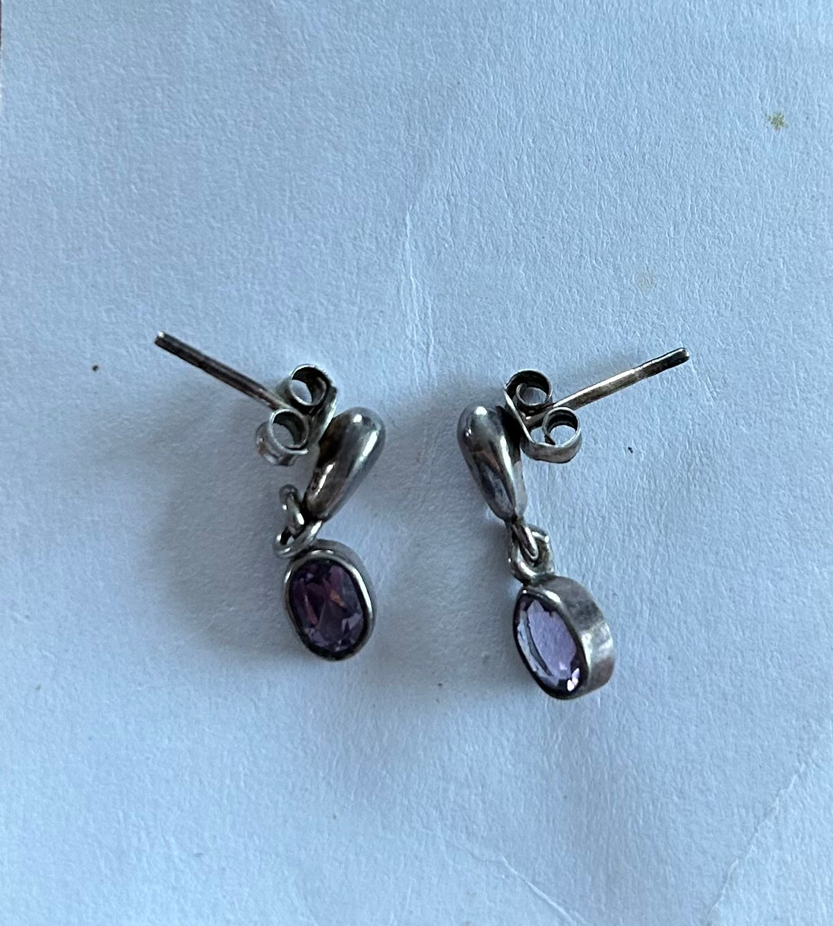 Amethyst silver earrings