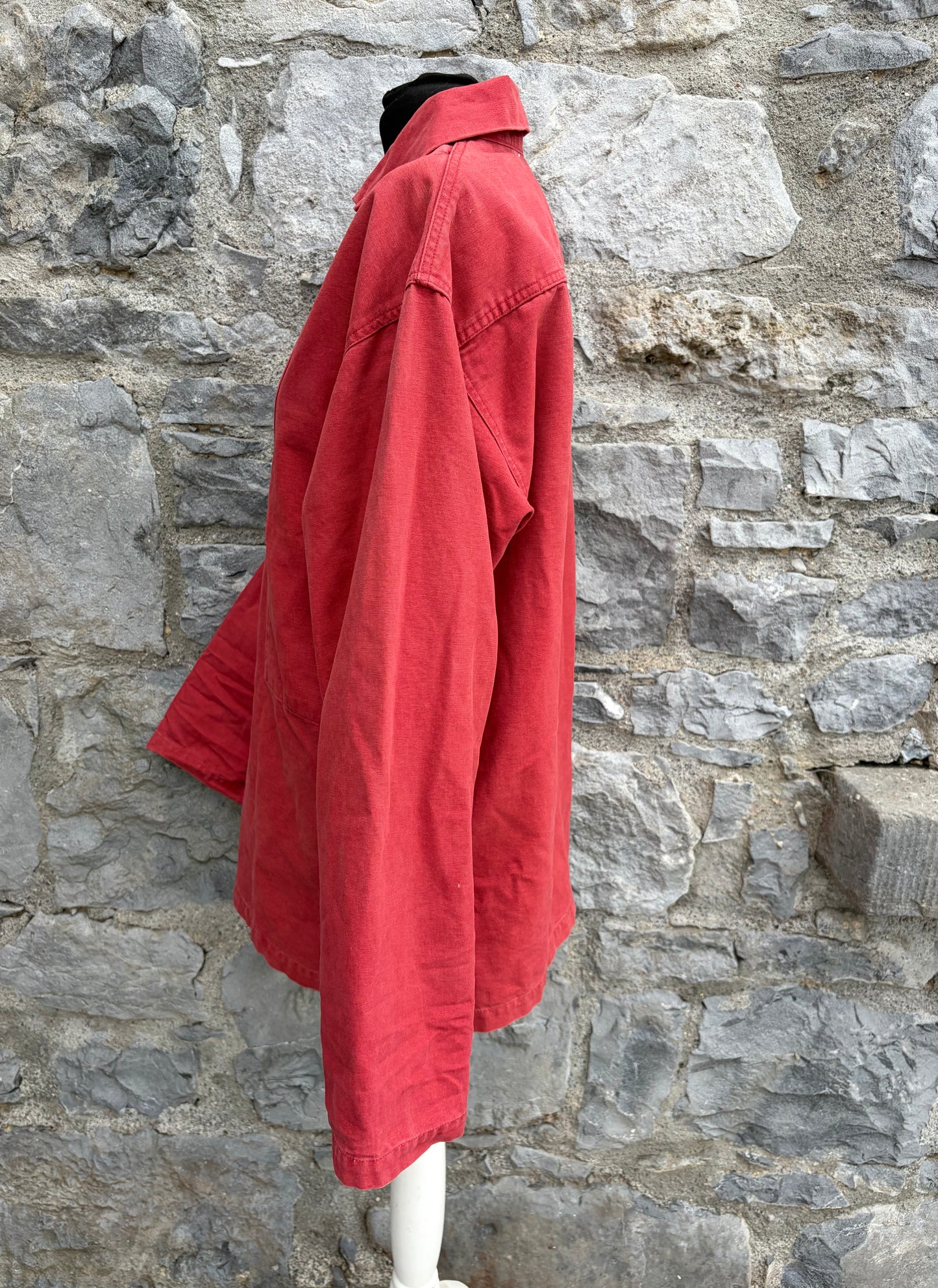 90s red French fisherman's smock Small