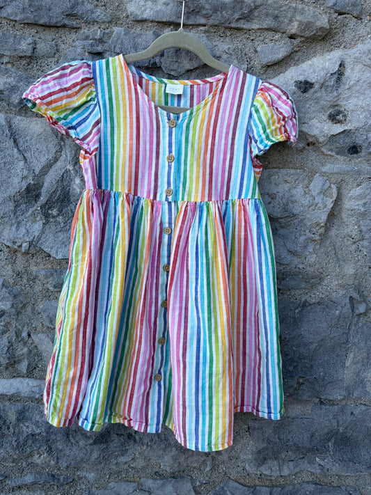 Rainbow stripes dress  4-5y (104-110cm)