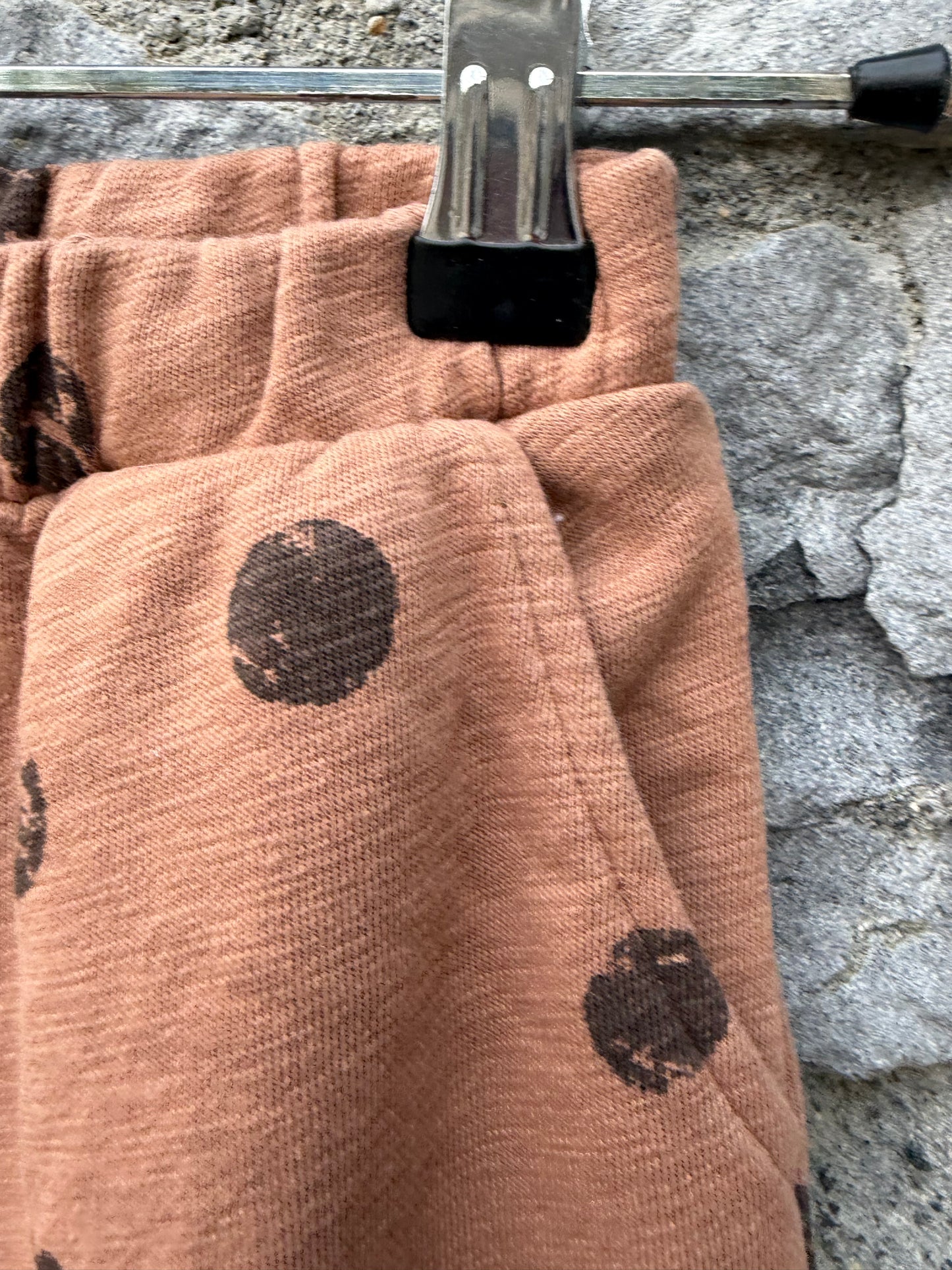 Dots brown wide leg pants  2-3y (92-98cm)