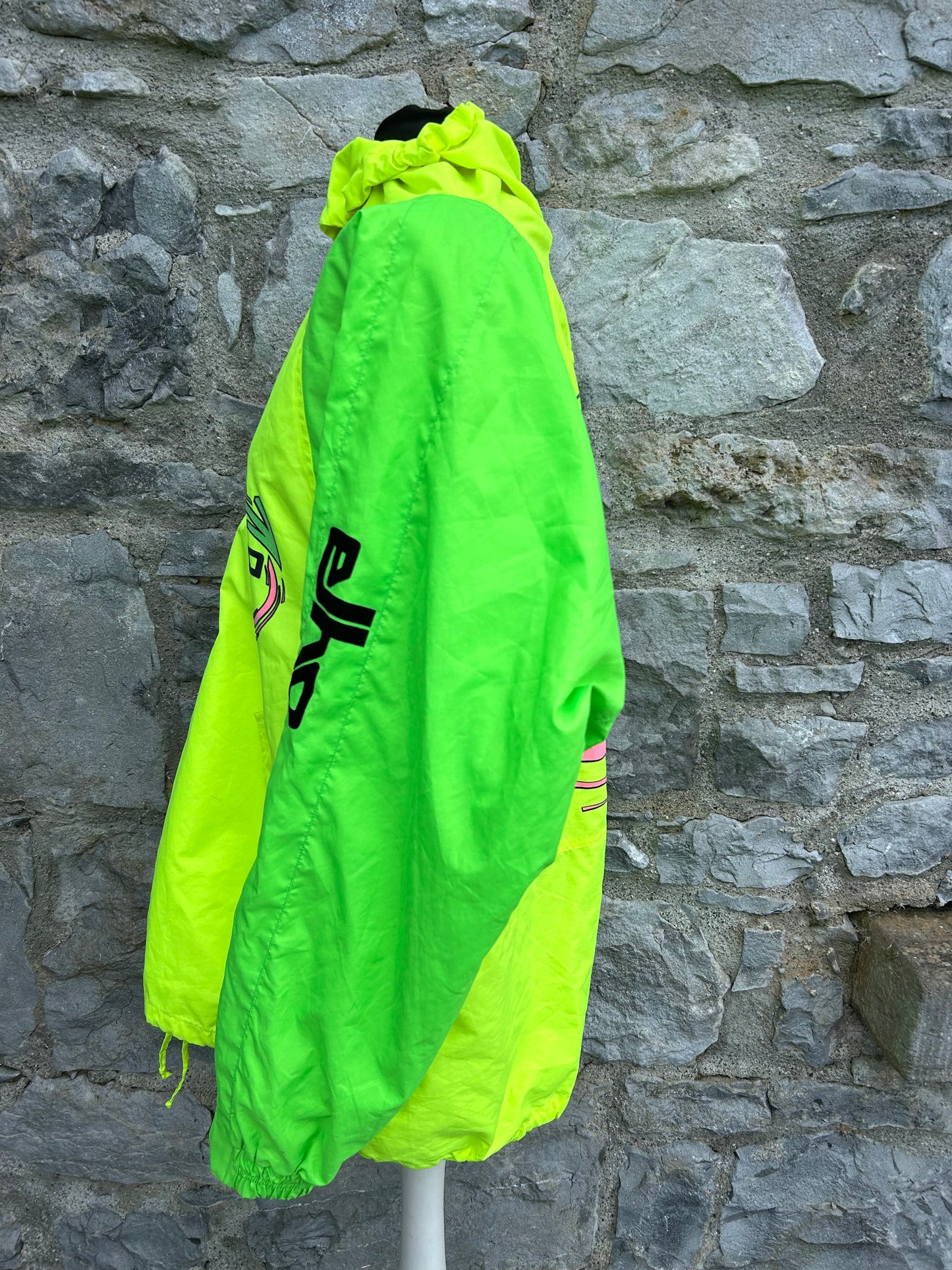 90s green neon half zip jacket Large