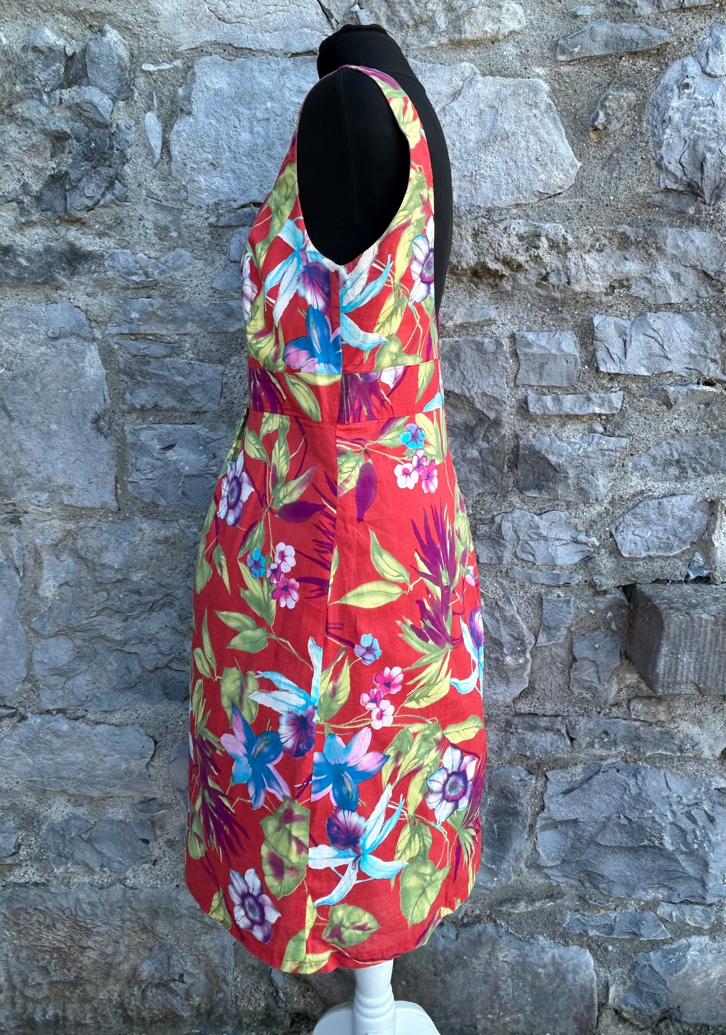 90s tropical flowers dress uk 12