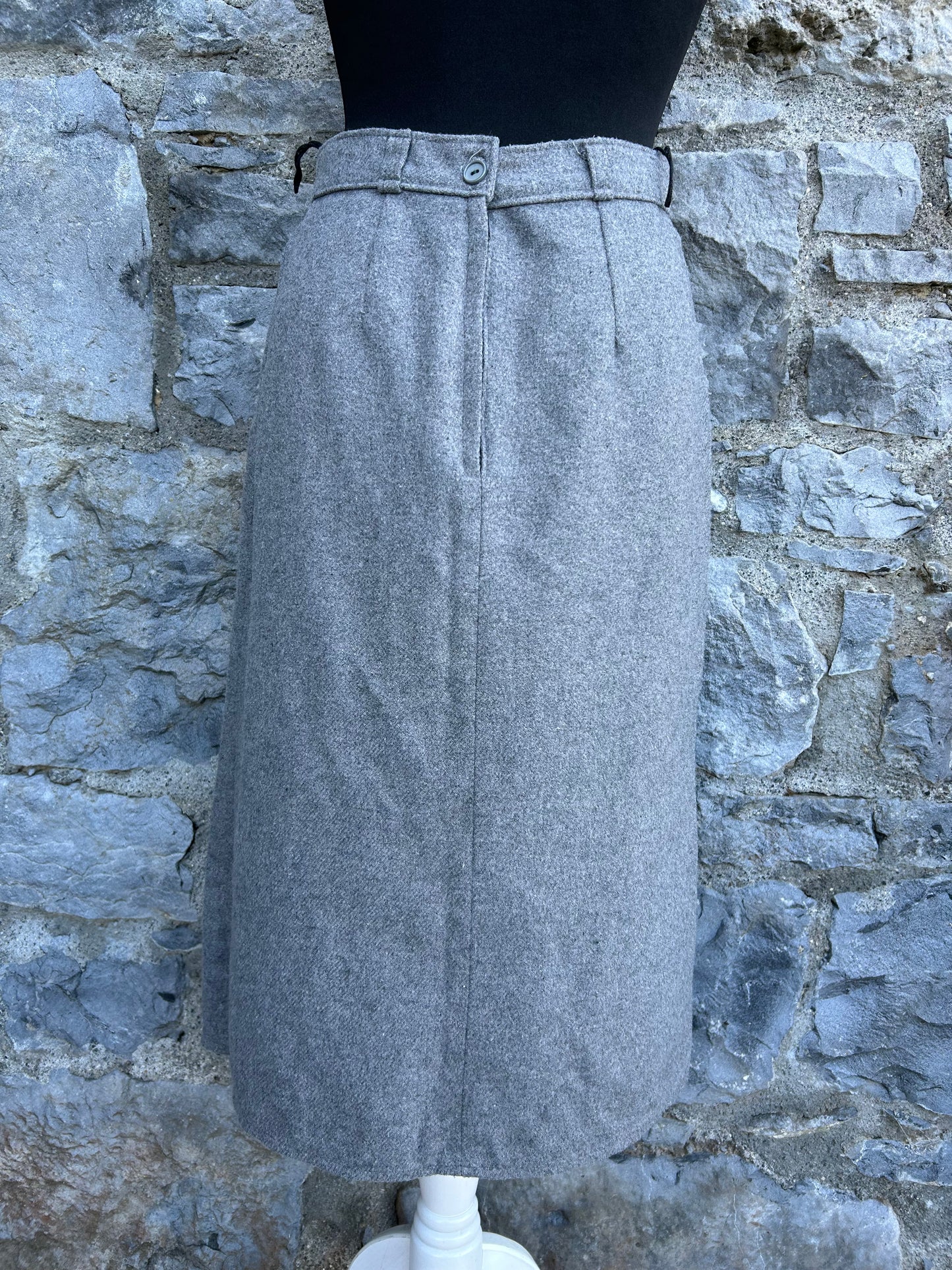 80s grey woolly skirt uk 8