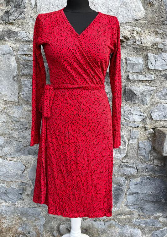 Red spotty wrap dress uk 12