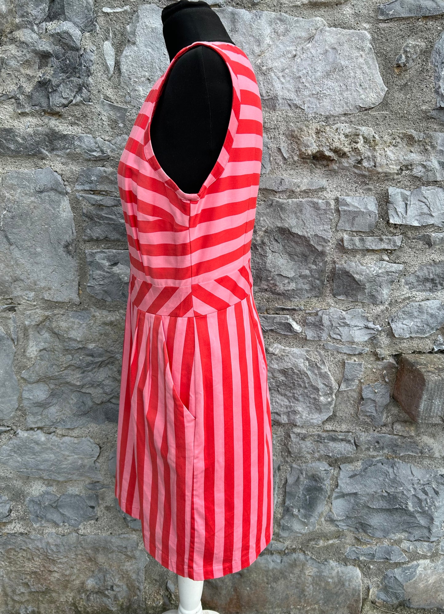 Pink stripy dress uk 10