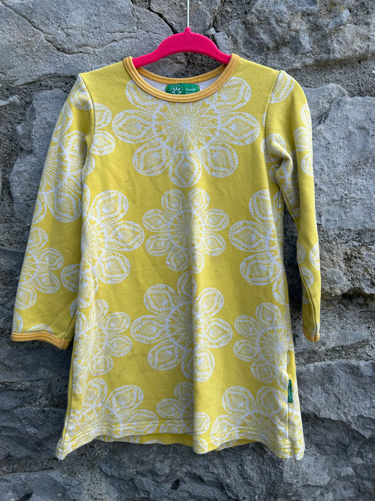 Yellow floral sweat dress  2-3y (92-98cm)