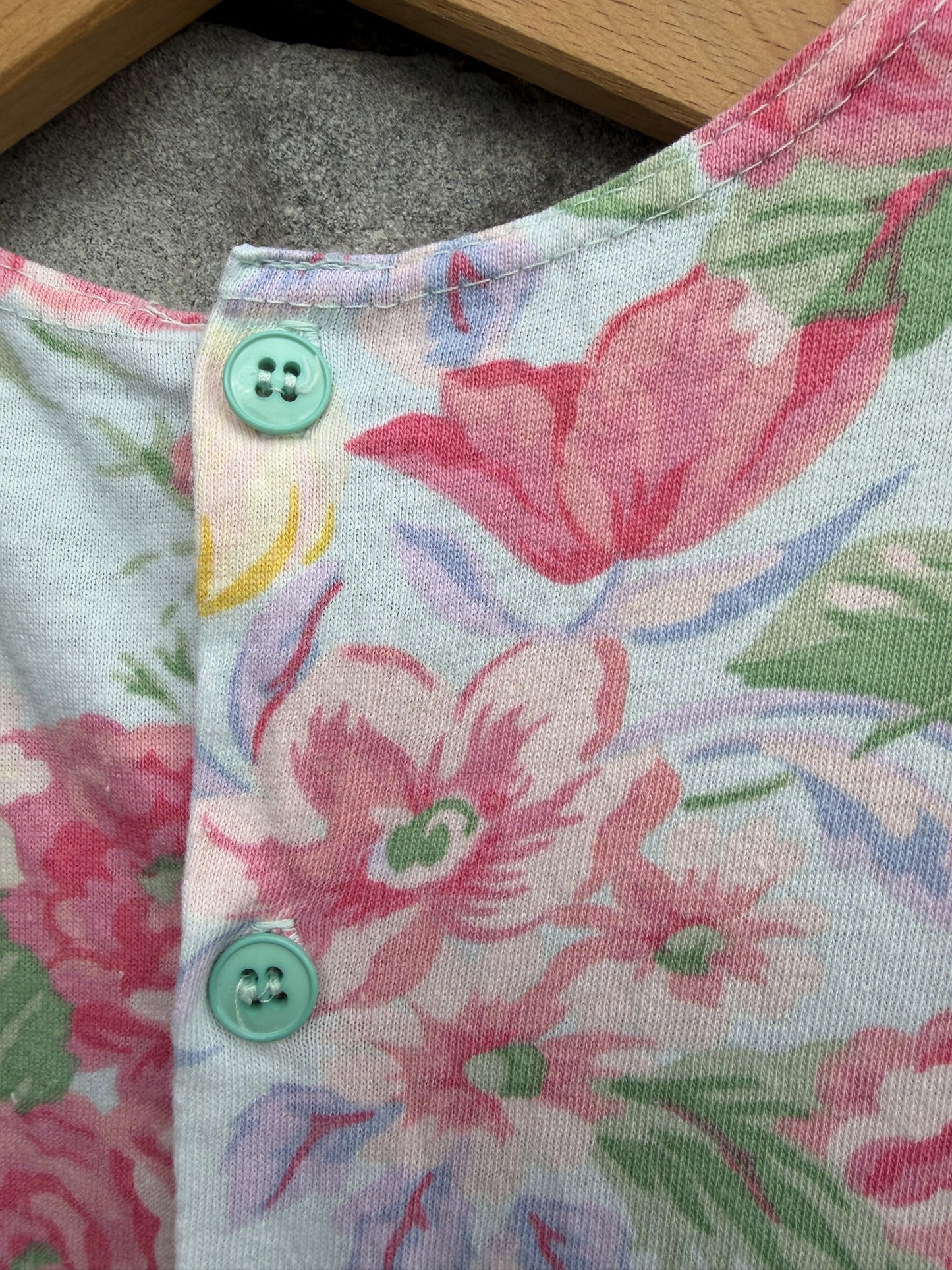 80s pink floral dress  12-18m (80-86cm)