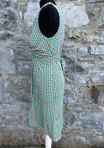 Green geometric dress uk 10-12