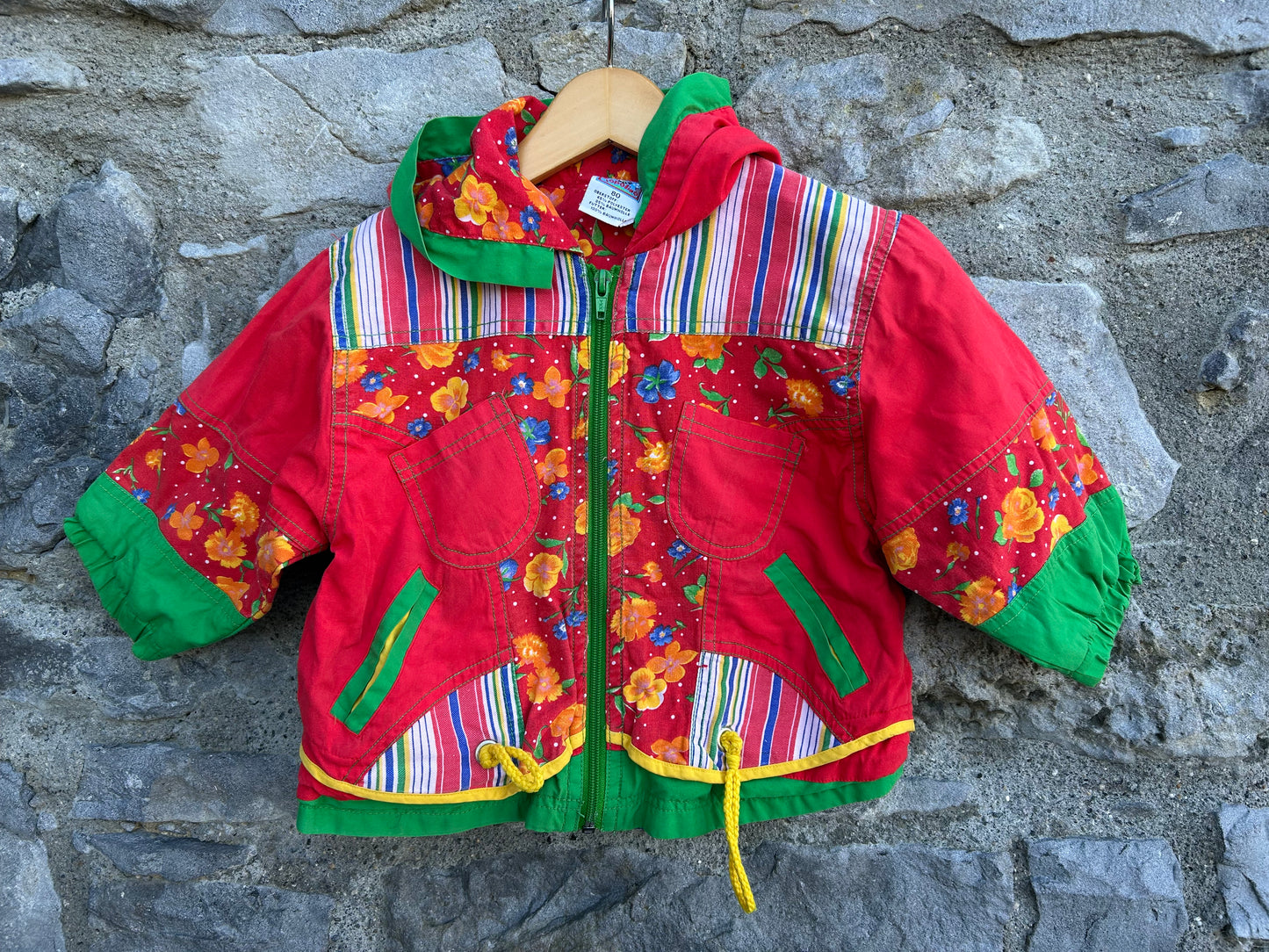 90s floral red jacket  12m (80cm)