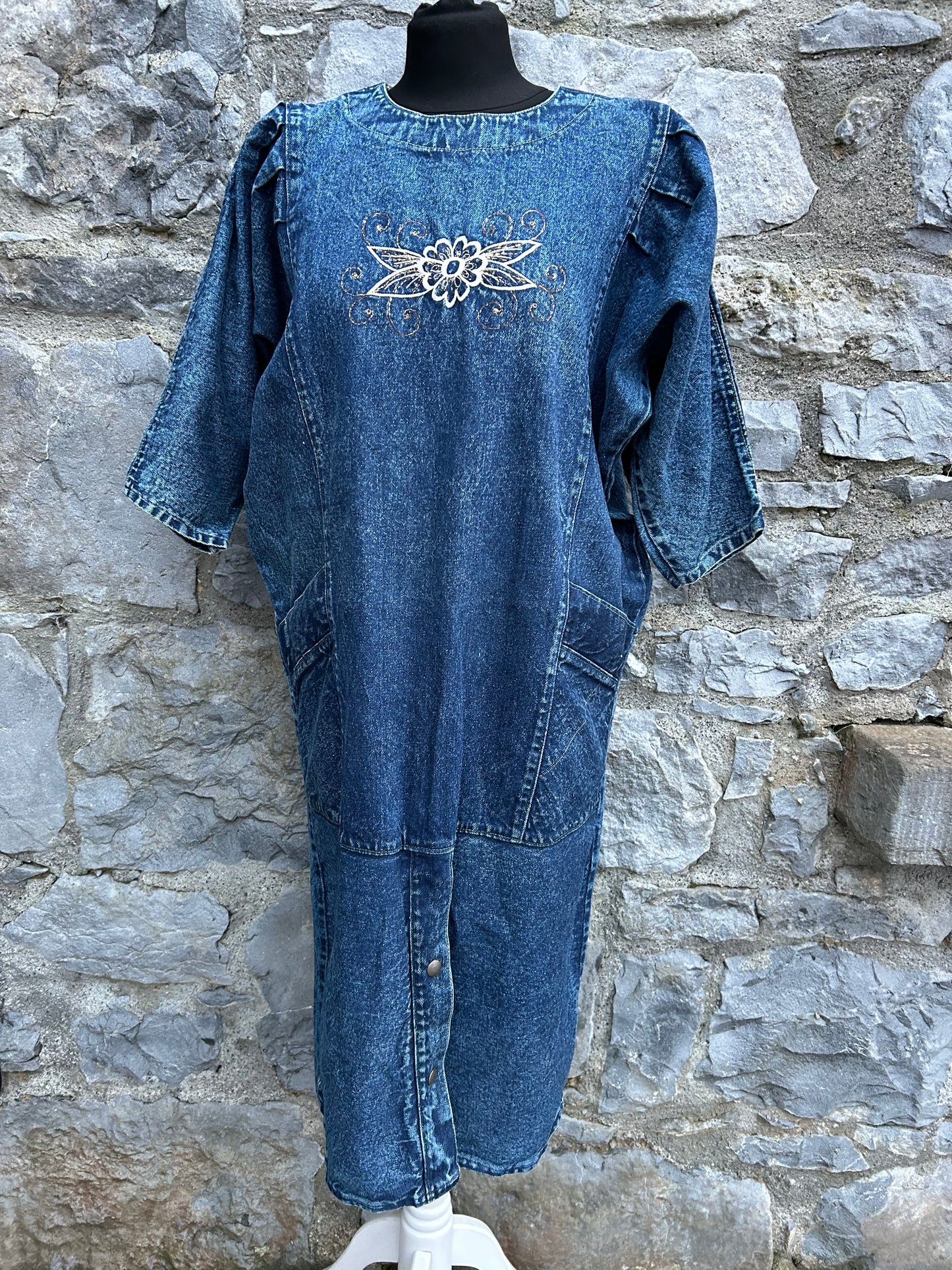 80s denim dress uk 14