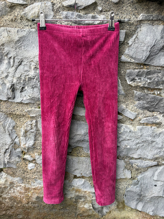 Pink ribbed leggings 6y (116cm)
