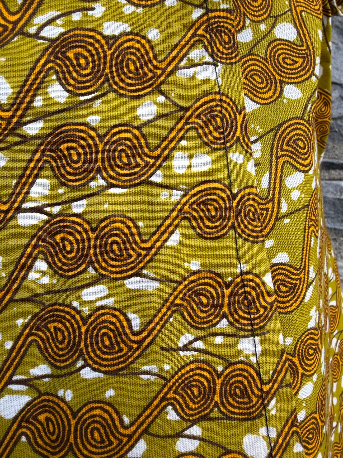 African print brown wrap skirt uk 10-14