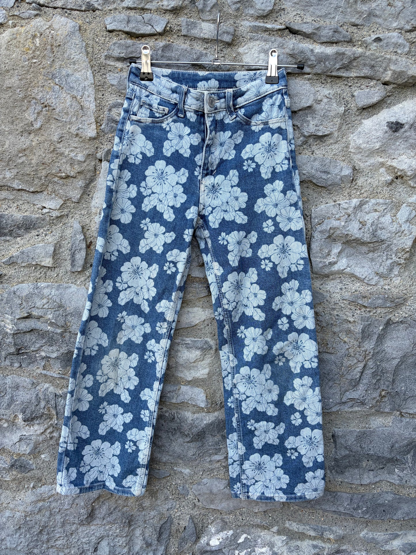 Floral wide leg jeans  8-9y (128-134cm)