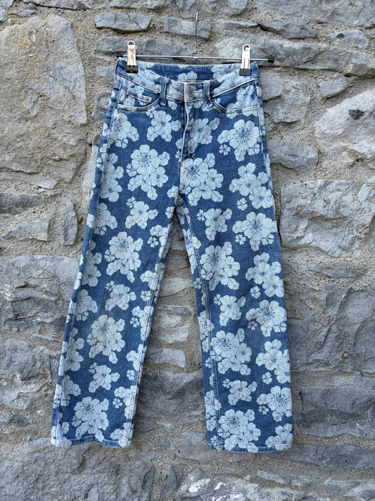 Floral wide leg jeans  8-9y (128-134cm)