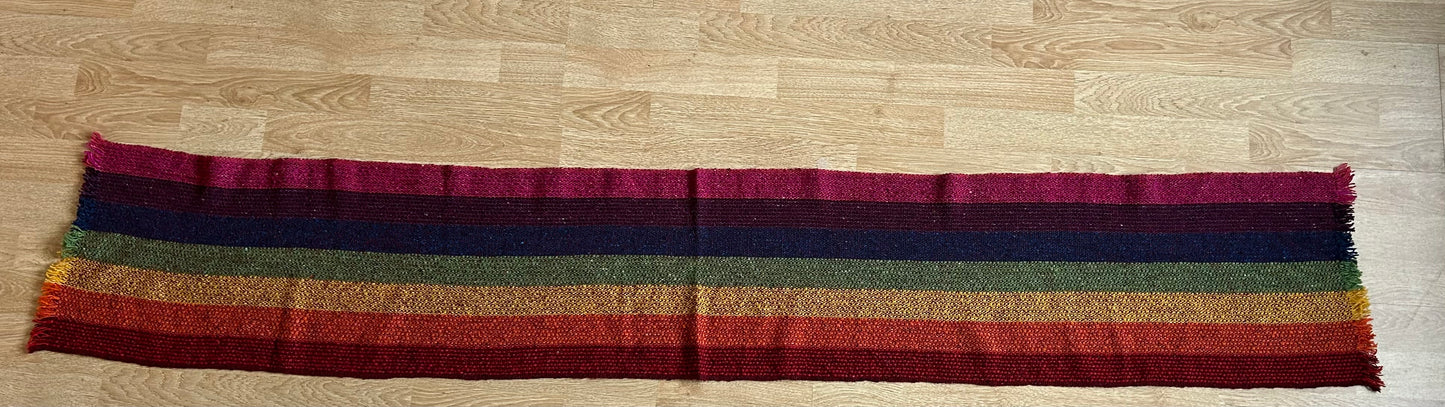 Rainbow woolly scarf
