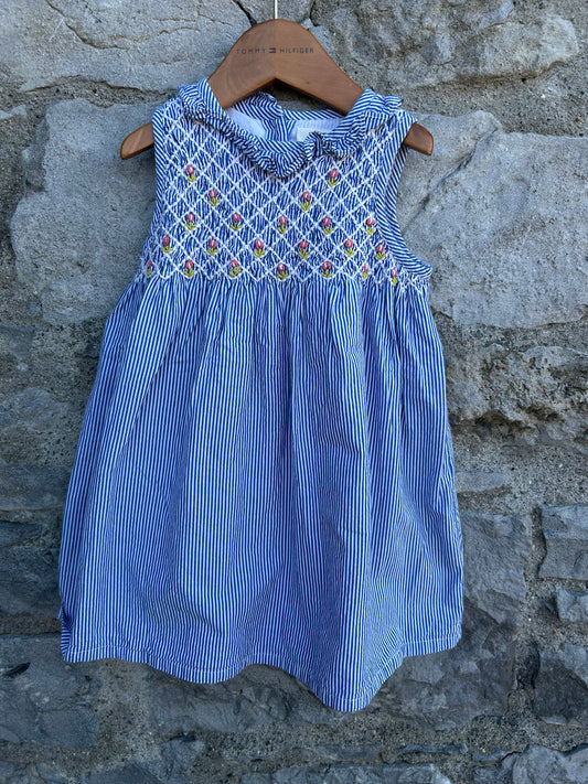 Blue stripy dress  2-3y (92-98cm)